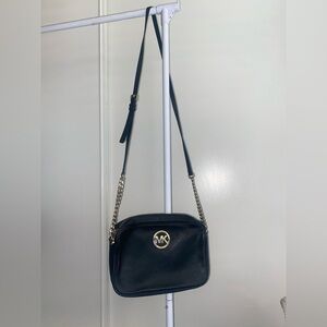 Michael Kors Black Crossbody with Gold Chain